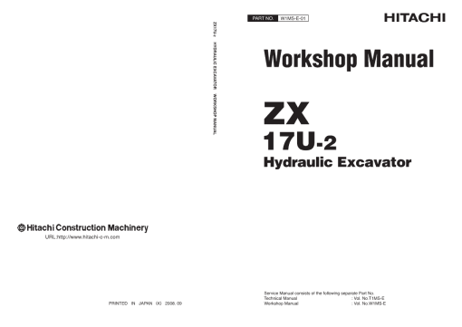 Hitachi ZX17U-2 Mini Excavator Service Repair Manual