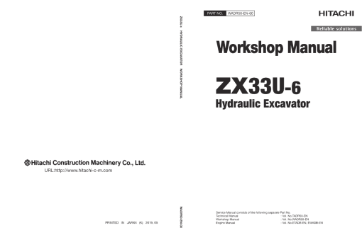 Hitachi ZX33U-6 Mini Excavator Service Repair Manual