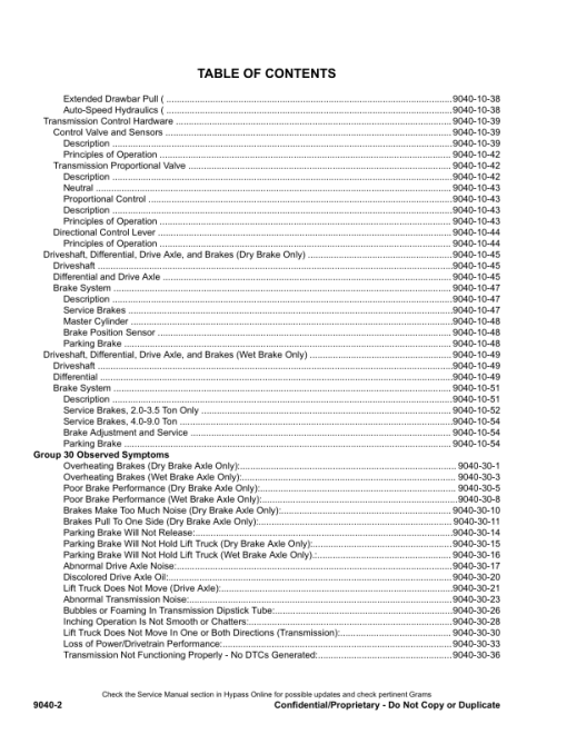 Hyster 2.0FT, S2.5FT, S3.0FT, S3.5FT Forklift H187 Series Repair Manual (EU) - Image 4