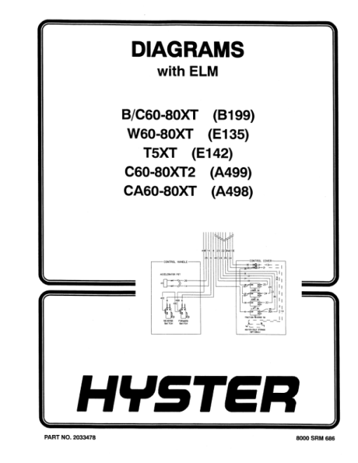 Hyster B60XT, C60XT, B80XT, C80XT Forklift B199 Series Repair Manual