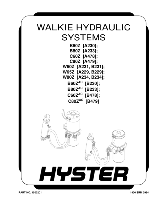 Hyster B60ZAC Pallet Truck B230 Series Repair Manual