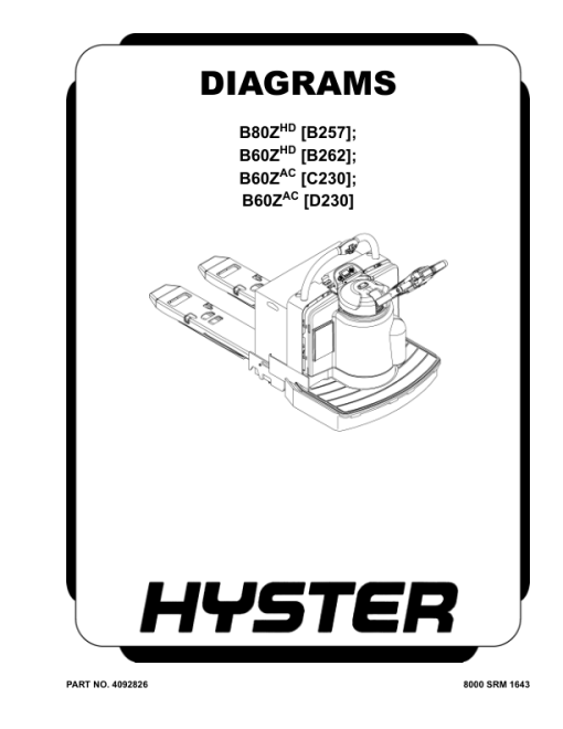 Hyster B60ZAC Pallet Truck D230 Series Repair Manual