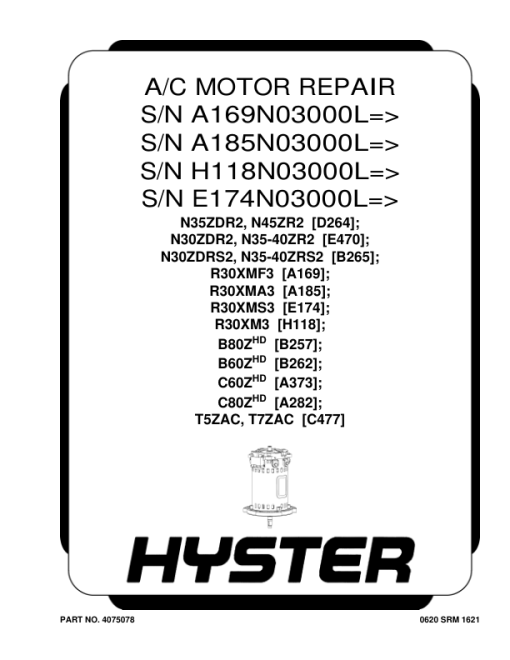 Hyster B60ZHD, B80ZHD Pallet Truck B262 Series Repair Manual