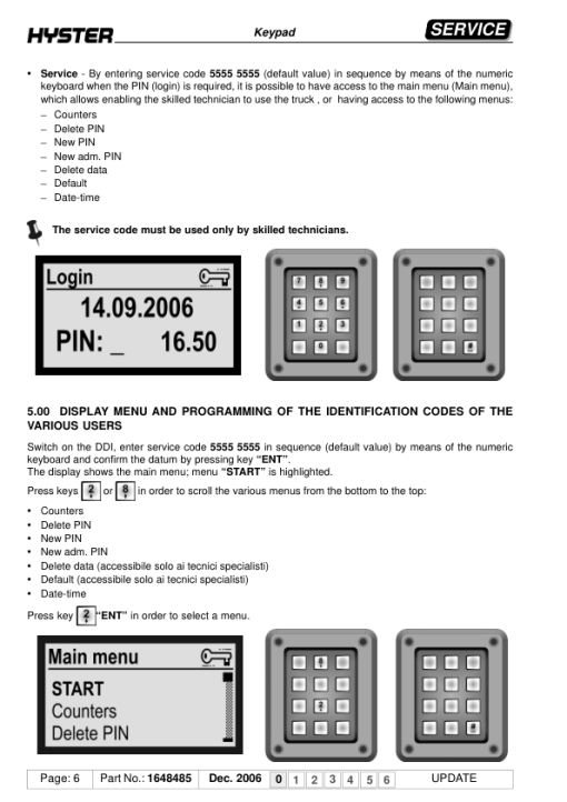 Hyster C60XT2, C80XT2 Pallet Trucks A499 Series Repair Manual - Image 4