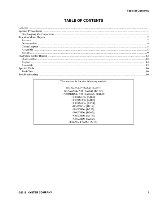 Hyster C60ZHD, C80ZHD Pallet Trucks A373 Series Repair Manual - Image 5