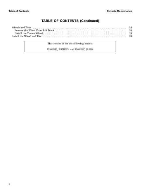 Hyster E30HSD, E35HSD, E40HSD Electric Forklift Truck A219 Series Repair Manual - Image 3