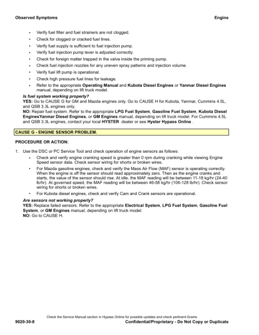 Hyster H1.6FT, 1.8FT, H2.0FTS Forklift Trucks G001 Series Repair Manual (EU) - Image 6