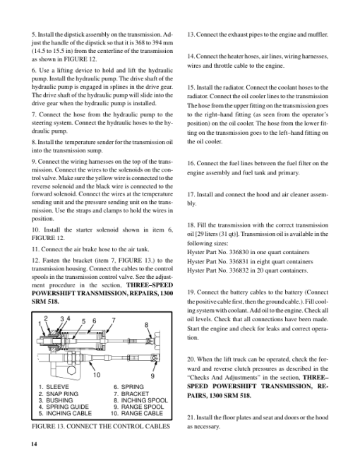 Hyster H13.00XL, H14.00XL, H16.00XL Forklift Truck C019 Series Repair Manual (EU) - Image 3