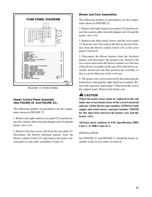 Hyster H13.00XL, H14.00XL, H16.00XL Forklift Truck D019 Series Repair Manual (EU) - Image 5