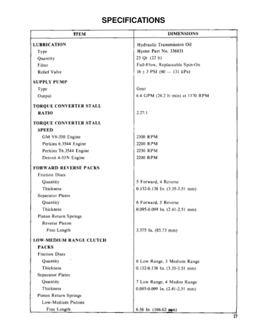 Hyster H150-275H, P150-200B Forklift C007 Series Repair Manual - Image 2