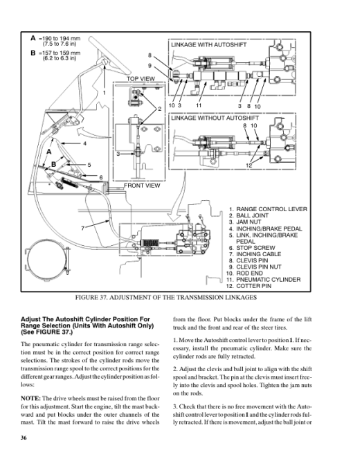 Hyster H165XL, H190XL, H210XL, H230XL, H250XL, H280XL Forklift Truck E007 Series Repair Manual (USA) - Image 6