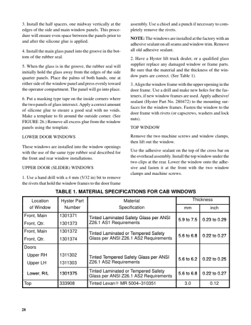 Hyster H165XL, H190XL, H210XL, H230XL, H250XL, H280XL, H300XL, H330XL, H360XL Forklift D007 Series Repair Manual (USA) - Image 5