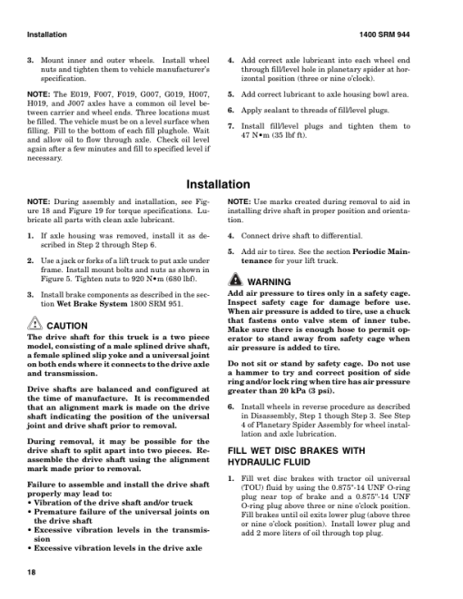 Hyster H190HD2, H210HD2, H230HD(S)2, H250HD2, H280HD2 Forklift Truck J007 Series Repair Manual (USA) - Image 3