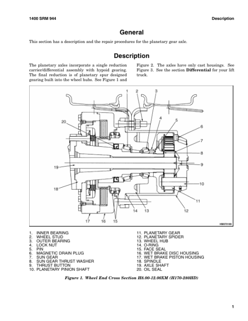 Hyster H190HD2, H210HD2, H230HD(S)2, H250HD2, H280HD2 Forklift Truck J007 Series Repair Manual (USA) - Image 5