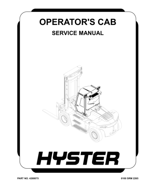 Hyster H190XD, H210XD, H230XD, H230XDS, H250XD, H280XD Forklift P007 Series Repair Manual