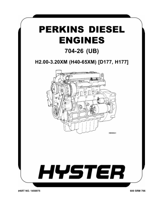 Hyster H2.00XM, H2.50XM, H2.50XMX, H3.00XM, H3.00XMX, H3.20XML Forklift Truck H177 Series Repair Manual (EU)