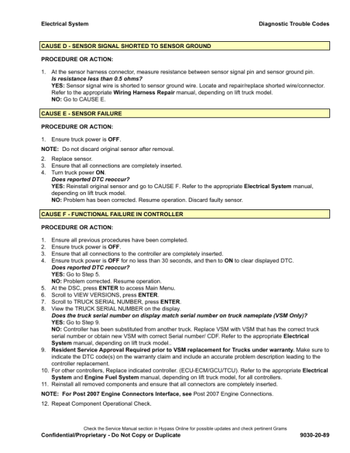 Hyster H2.0FT, H2.5FT, H3.0FT, H3.5FT Forklift Trucks P177 Series Repair Manual (EU) - Image 4