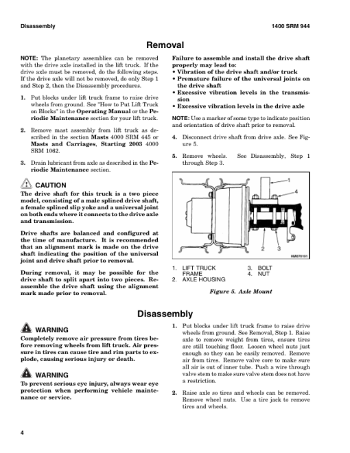 Hyster H300HD2, H330HD2, H360HD2, H360HD2-EC Forklift Truck J019 Series Repair Manual (USA) - Image 6