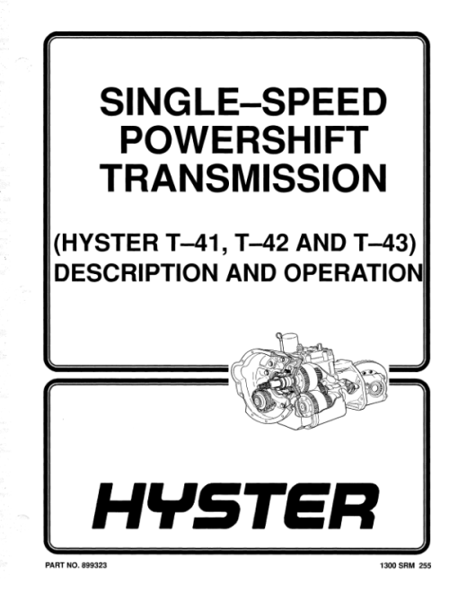 Hyster H40XL H50XL H60XL Forklift Truck C177 Series Repair Manual (EU)