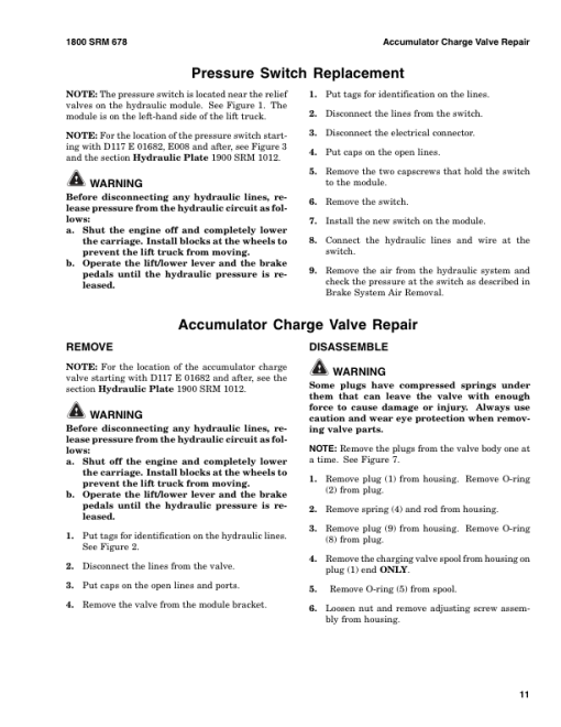 Hyster H440FS, H550FS, H550F, H620F, H620FS, H650F, H700FS, H700F Forklift Truck E008 Series Repair Manual - Image 3