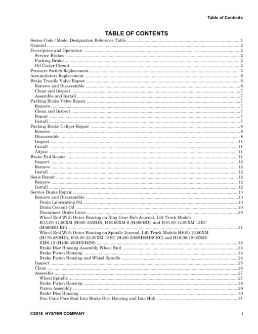 Hyster H450HD-EC, H500HD-EC Forklift Trucks D214 Series Repair Manual - Image 3