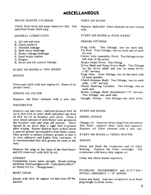 Hyster H60C, H70C, H80C, H90C Forklift Truck C005 Series Repair Manual (USA) - Image 5