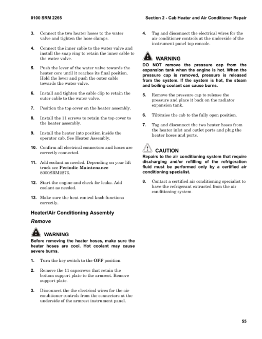 Hyster H8XD6, H9XD6, H10XD6, H10XDS6, H12XD6 Forklift P007 Series Repair Manual - Image 3