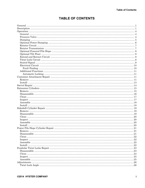 Hyster HR45-25, HR45-27, HR45-31, HR45-40S, HR45-36L, HR45-40LS, HR45-45LSX Container Handler B227 Series Repair Manual - Image 2