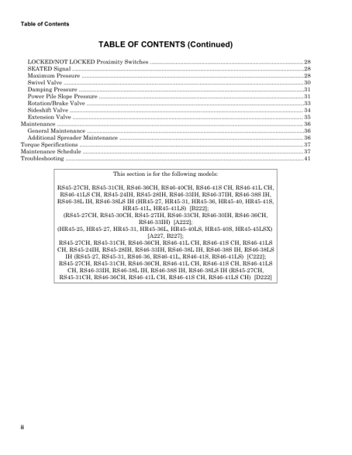 Hyster HR45-27, HR45-31, HR45-36, HR45-40, HR45-41S, HR45-41L, HR45-41LS Reach Truck B222 Series Repair Manual - Image 6