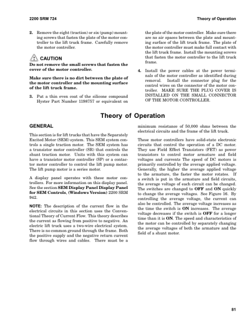 Hyster J2.00XM, J2.50XM, J3.00XM, J3.20XM Electric Forklift Truck A216 Series Repair Manual - Image 5