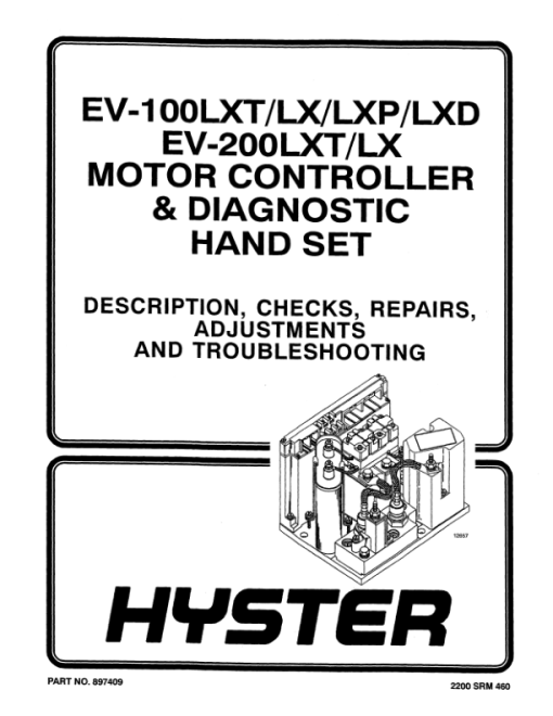 Hyster J30XMT, J35XMT, J40XMT Electric Forklift Truck C160 Series Repair Manual