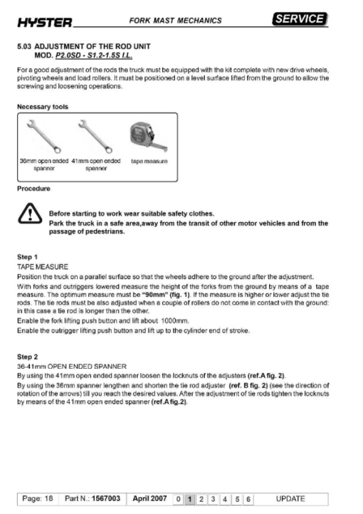 Hyster LO2.0, LO2.0L, LO2.0M Low Level Order Picker A939 Series Repair Manual - Image 4