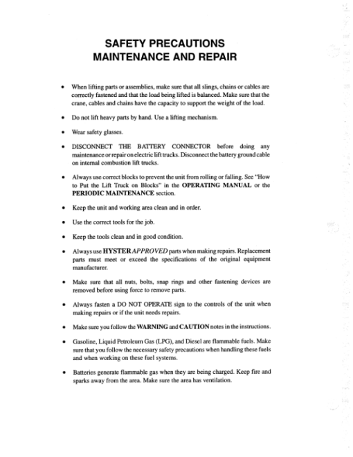 Hyster N30XMDR2, N45XMR2 Electric Forklift Truck F138 Series Repair Manual