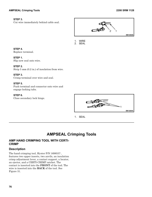 Hyster N30ZDRS3, N35ZRS3, N40ZRS3 Reach Truck C265 Series Repair Manual - Image 5