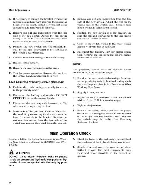 Hyster N35ZR2, N40ZR2, N30ZDR2 Reach Truck E470 Series Repair Manual - Image 2