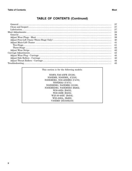 Hyster N40FR, N45FR, N50FA Electric Reach Truck D138 Series Repair Manual - Image 4