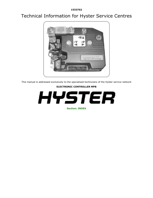 Hyster P1.6, P1.8, P2.0 Pedestrian Pallet Truck C437 Series Service Repair Manual