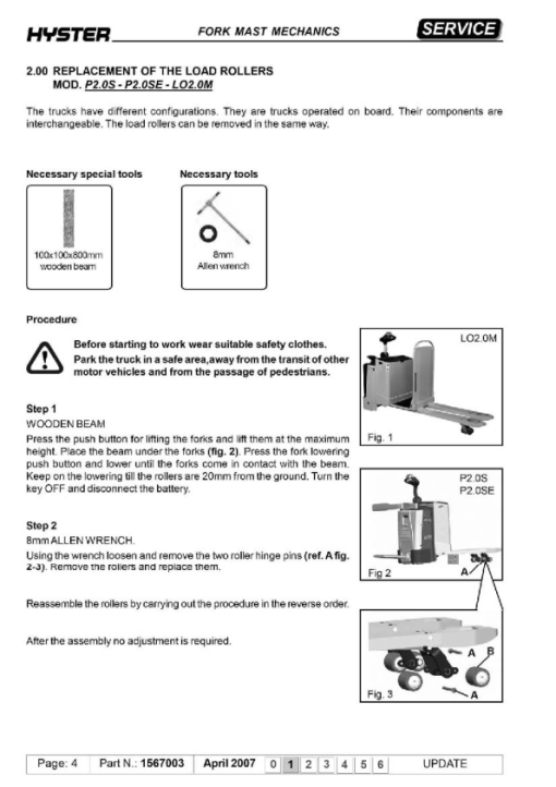 Hyster P2.0S Pallet Truck C439 Series Repair Manual - Image 3