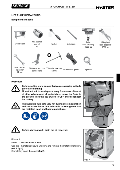 Hyster R1.0E R1.2E R1.4E Reach Truck Forklift A432 Series Repair Manual (EU) - Image 5