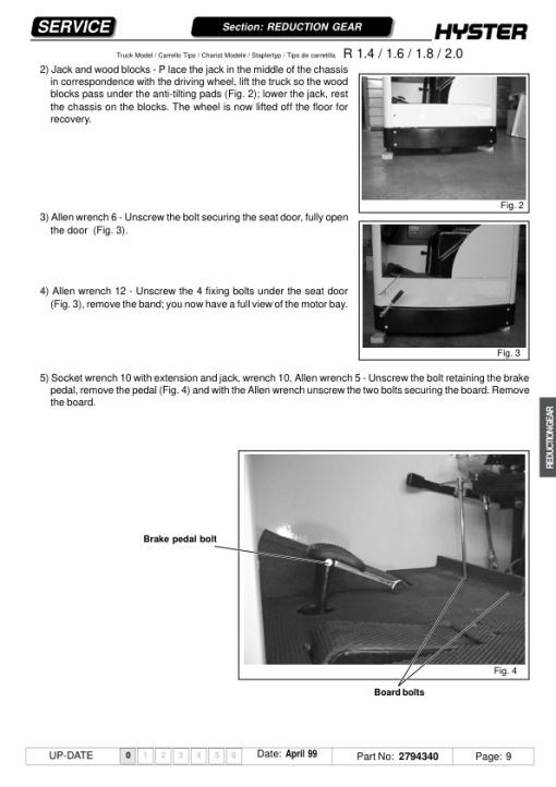 Hyster R1.4, R1.5 Plus, R1.6, R1.8, R2.0 Electric Reach Truck B435 Series Repair Manual - Image 4