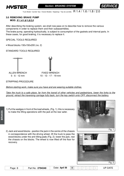 Hyster R1.4, R1.5 Plus, R1.6, R1.8, R2.0 Electric Reach Truck B435 Series Repair Manual - Image 5