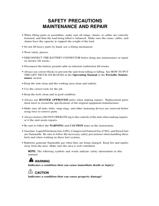 Hyster R30XM, R30XMA, R30XMF Electric Reach Truck F118 Series Repair Manual