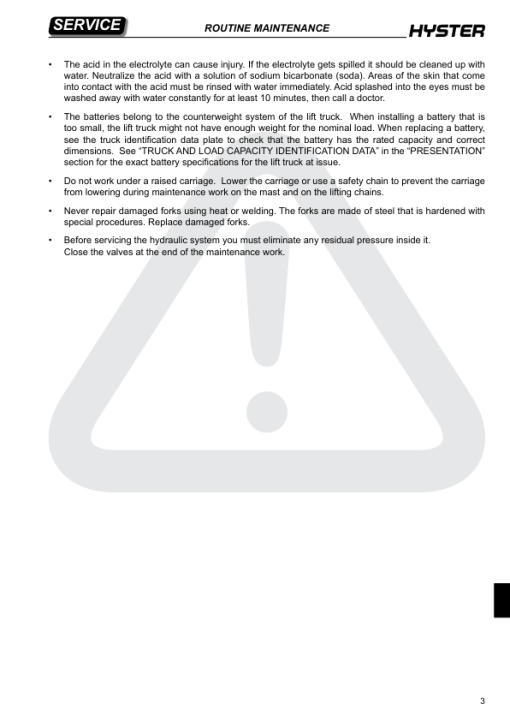 Hyster RS1.6N High Lift Stacker C450 Series Repair Manual (EU) - Image 3