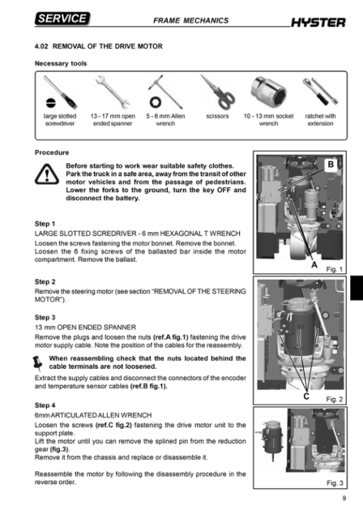 Hyster S1.0C, S1.2C, S1.5C Electric Counterbalanced Stacker B447 Series Repair Manual - Image 2