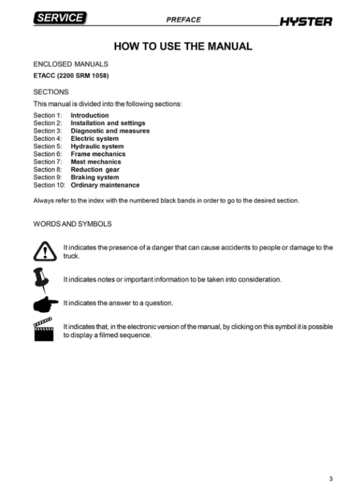 Hyster S1.0C, S1.2C, S1.5C Electric Counterbalanced Stacker B447 Series Repair Manual - Image 5