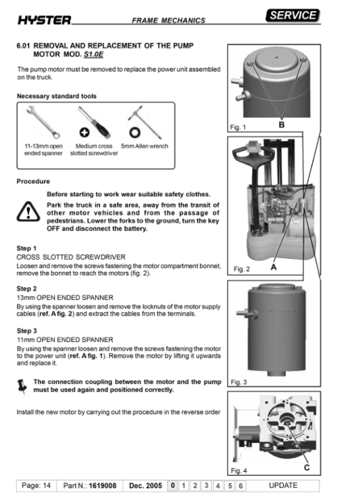 Hyster S1.0E Electric Pedestrian Stacker B440 Series Repair Manual - Image 4