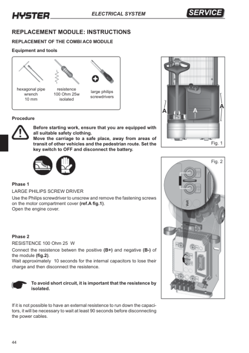 Hyster S1.4, S1.4I.L, S1.6, S1.6I.L Stacker C456 Series Repair Manual - Image 3