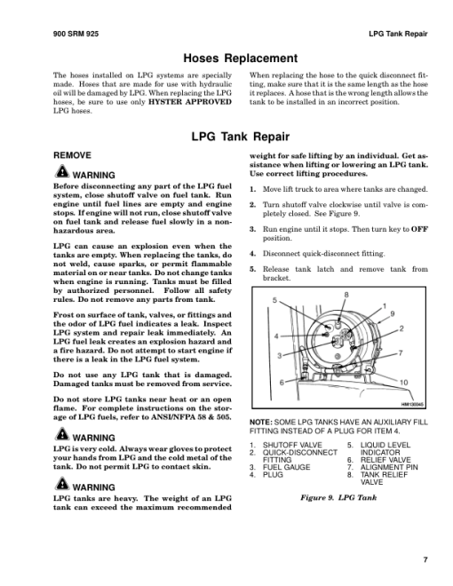 Hyster S25XM, S30XM, S35XM, S40XMS Diesel and LPG Forklift Truck D010 Series Repair Manual - Image 5