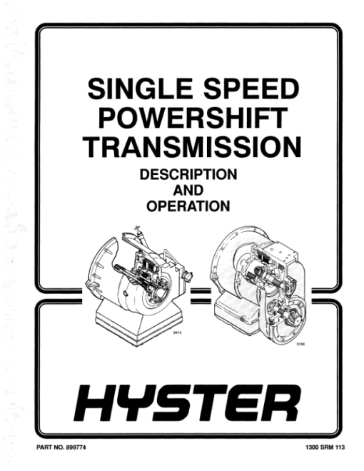 Hyster S30E, S40E, S50E, S60ES Diesel & LPG Forklift Truck D002 Series Repair Manual (USA)