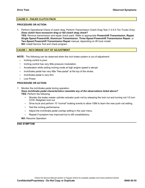 Hyster S30FT, S35FT, S40FTS Forklift Truck E010 Series Repair Manual - Image 2